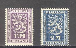 (S0606) FINLAND, 1927 (10th Anniversary Of Finnish Independence). Complete Set. Mi ## 126W-127W. MNH** - Nuovi