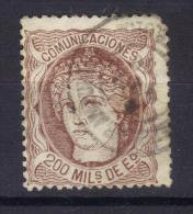BIN238 - SPAGNA 1870 , 200 Cent N. 109 - Used Stamps