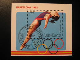 Vientiane Lao Laos 1992 DIVING Plongeon Swimming Block BARCELONA 92 Olympic Games Olympics 1992 Spain - Buceo