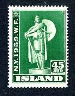 4186x)  Iceland 1939 - Sc # 215   ~ Mnh** - Nuevos