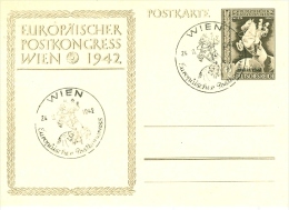 Deutsches Reich Ganzsache Europäischer Postkongress 1942 SST Wien Postreiter Post - Cartes Postales