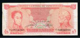 VENEZUELA -  5  Bolivares 1989 Circulado   P-70 - Venezuela