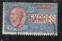 ITALIA REGNO ITALY KINGDOM 1925 - 1926 ESPRESSO LIRE 2,50 TIMBRATO USED SIGNED FIRMATO - Poste Exprèsse