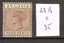 Sainte Lucie 28B * Côte 35 € - St.Lucia (...-1978)