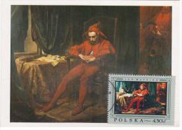 Poland 1987 Jan Matejko Painter "Stanczyk" Canceled In Krakow - Cartes Maximum