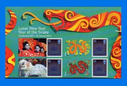 GB 2013-0016, Lunar New Year Of The Snake, Block 4 MNH - Unused Stamps