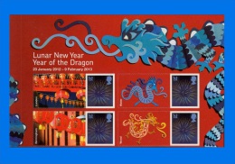 GB 2012-0007, Lunar New Year Of The Dragon, Block 4 MNH - Nuevos