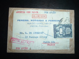 FRAGMENT DE COLIS PAR AVION POUR LA FRANCE TP UNION POSTALE UNIVERSELE 2S00 OBL. 7-?-50 CORREO AEREO LISBOA - Cartas & Documentos