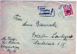 Allemagne DDR: 1955 Belle Lettre Voyagée   Timbres Y&T N°180 "surcharge" - Cartas & Documentos