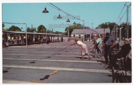 USA -BRADENTON FL ~ PLAYING At SHUFFLEBOARD CLUB ~1960s Vintage FLORIDA Postcard   [4258] - Bradenton