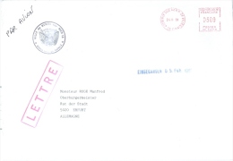 Frankreich Beck Sur Mer Stempel 1991 Stadtverwaltung Wappen Brief Nach Deutschland - Enveloppes