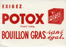 Buvard   Marque  Alimentaire  POTOX  Bouillon  Gras  Sans  égal - Collections, Lots & Series