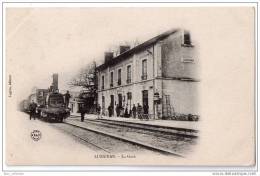 Lusignan, La Gare, 1905, Animée, Train, Dos Simple, éd. Legros, Photo A. B. & Cie, Traces De Coins D´album - Lusignan
