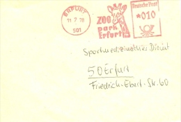 DDR Erfurt AFS 1978 Zoopark Giraffe (scan Ist Schlecht - Brief Komplett) - Máquinas Franqueo (EMA)