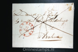 Nederland:cover Den Helder Naar Arnhem, 1832, Aankomststempel En Waszegel - ...-1852 Precursores