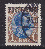 Denmark Postfähre (Paket-)Marke 1924 Mi. 10      1 Kr. König King Christian X. Overprinted POSTFÆRGE - Colis Postaux