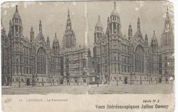 Carte Postale / Vue Stéréoscopique Julien DAMOY/Londres /Le Parlement/SérieN°2/Vers 1910   STE61 - Stereoscopic