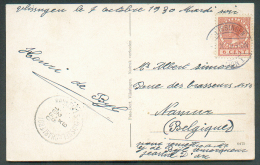 PAYS-BAS 6 Cent. Obl. Dc VLISSINGEN Sur C.V. Du 9-10-1930 Vers Namur + Sc Ambulant BRUSSEL-BRUXELLES-CHARLEROI.  TB  - 9 - Ambulants
