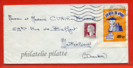 FRANCE LETTRE DE 1962 AVEC VIGNETTE DU JOURNAL DE SPIROU BANDE DESSINEE - Storia Postale