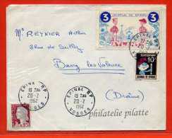 FRANCE LETTRE DE 1962 AVEC VIGNETTES DU JOURNAL DE SPIROU BANDE DESSINEE SCHTROUMPF - Covers & Documents