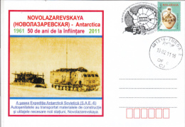 EXPLORERS, NOVOLAZAREVSKAYA ANTARCTIK BASE, TRUCK, SPECIAL COVER, 2011, ROMANIA - Research Stations