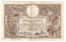 Billet - 100 Francs Merson - EH.12.5.1938 - E.59108 - 100 F 1908-1939 ''Luc Olivier Merson''