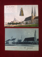 2 AK Altötting Bayern Mondscheinlitho Bayerstrasse Kirche Ca. 1905 - Altoetting