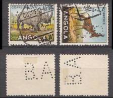 Portugal ANGOLA 1957 Perfin BA On 2 Stamps - Angola