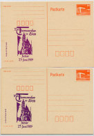 DDR P86II-24-89 C56 2 Postkarten ZUDRUCKFARBEN THOMANERCHOR LEIPZIG Jübar 1989 - Private Postcards - Mint