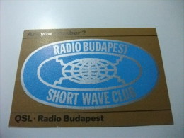 QLS CARTOLINA  RADIO BUDAPEST SHORT WAVE CLUB  UNGHERIA - Radio