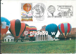 Salines Royales D'Arc Et Senans - Départ De Montgolfières Du Club Vents Du Futur - 1-10-1983 - 1er Jour De L'utilisation - Fesselballons