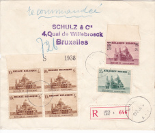 471 (velrand 1938)+472+483 (toeslagzegel / Timbre Surtaxe) Op Brief Aangetekend Met Stempel LIEGE - Briefe U. Dokumente