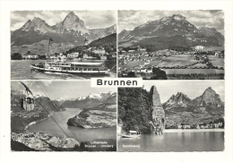 Cp, Suisse, Brunnen, Multi-Vues, Voyagée 1964 - Other & Unclassified