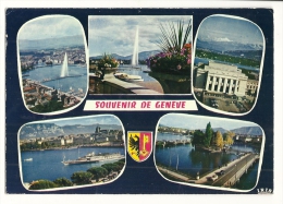 Cp, Suisse, Genève, Multi-Vues, Voyagée 1976 - Genève