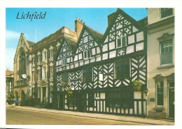 Cp, Angleterre, Lichfield, Guildhall And Tudor House, Bore Street, écrite - Sonstige & Ohne Zuordnung