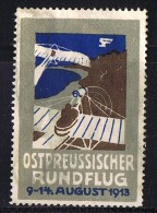 SELTENE VIGNETTE   Ostpreussisher Rundflug 9-14 August 1913 - Erinnophilie
