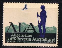 SELTENE VIGNETTE  ALA Allgemeine Luffahrzeug-Ausstellung  Berlin 1912 * - Erinnophilie