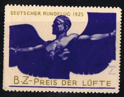 SELTENE VIGNETTE  Deutscher Rundflug 1925  B.-Z. Preis Der Lüfte  ** - Erinnophilie