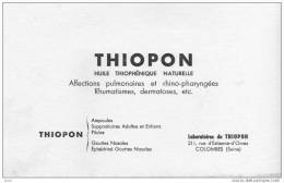 Buvard  Rose  Médical, Pharmaceutique, THIOPON  Huile   Thiophénique  Naturelle - Collections, Lots & Séries