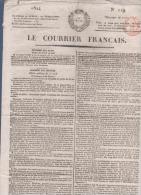 LE COURRIER FRANCAIS 28 04 1824 - CHAMBRE DES DEPUTES RENTES GIRARDIN BOURSE MECHIN ... - 1800 - 1849