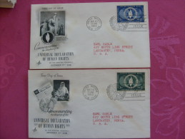 ONU UNO United Nations Lot 4 FDC 1951 1952 - Lettres & Documents