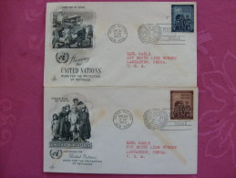 ONU UNO United Nations Lot 8 FDC Année 1953 Complète - Storia Postale