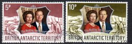 British Antarctic Territory BAT 1972 Royal Silver Wedding Set Of 2, Fine Used - Ongebruikt
