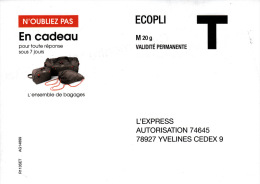 JOURNAL L´EXPRESS 78 YVELINES ENTIER POSTAL ENVELOPPE REPONSE T LETTRE ECOPLI M 20 G VALIDITE PERMANENTE - Cartes/Enveloppes Réponse T