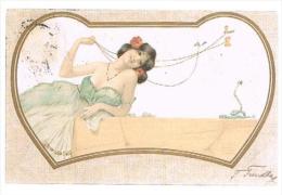CPA - Raphaël KIRCHNER : JEUNE FEMME AU SERPENT - 1904 - - Kirchner, Raphael