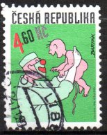 CZECH REPUBLIC 1999 Graphic Humour Of Miroslav Bartak - 4k60 Clown Doctor And Laughing New-born Baby FU - Oblitérés
