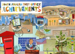 South Africa - 2013 World Post Day SAPO Achievements Sheet (o) - Blokken & Velletjes