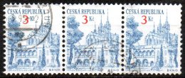 CZECH REPUBLIC 1993 Towns - 3k Brno FU BLOCK OF 3 - Gebraucht