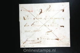 Nederland: Cover Hoorn Naar Huizen  1830, Hoorn Franco Stempel Aankomststempel En Waszegel - ...-1852 Préphilatélie