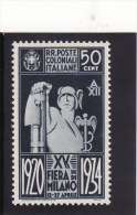 P - 1934 Colonie Italiane - XV Fiera Di Milano - Amtliche Ausgaben